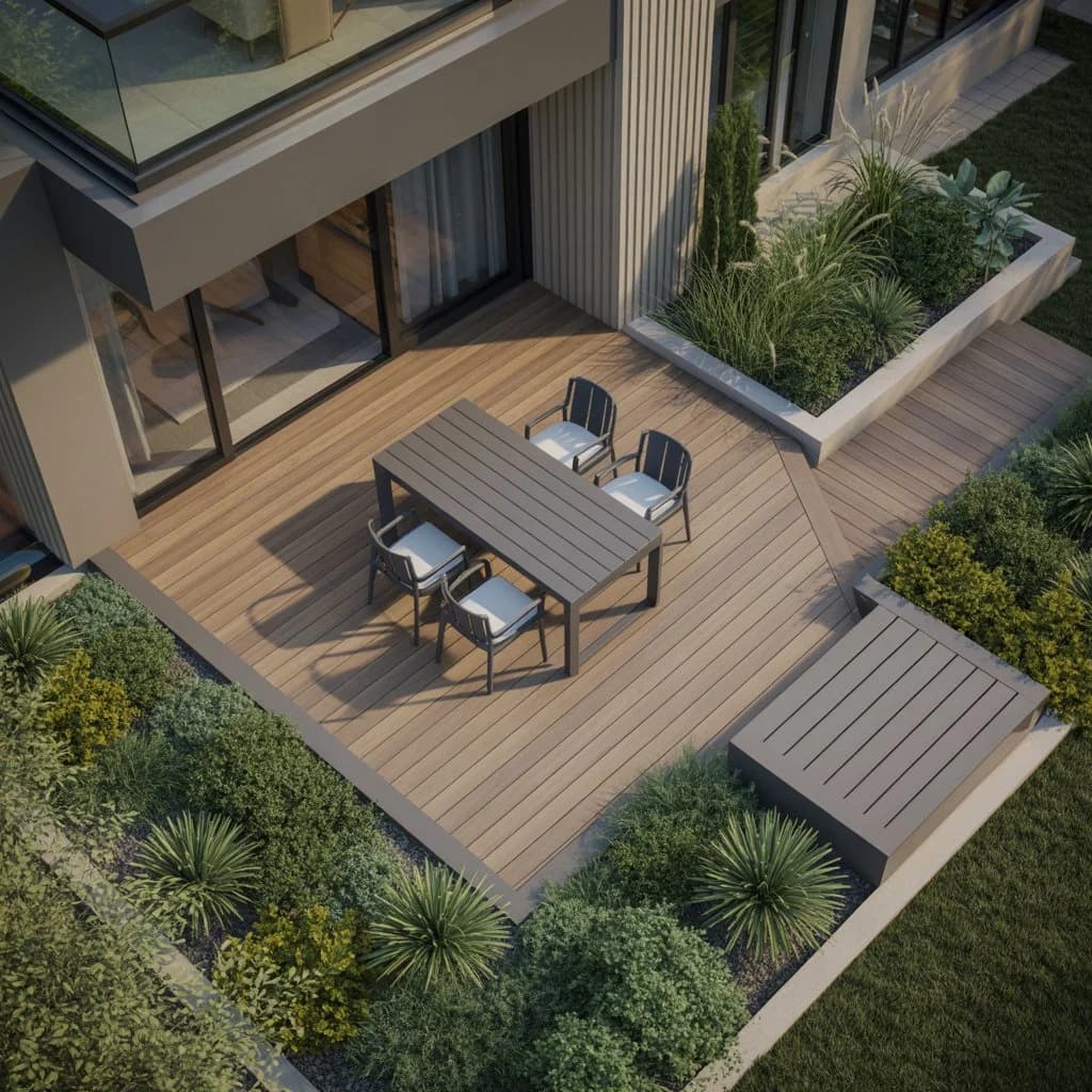 Composite decking on a terrace in 2026