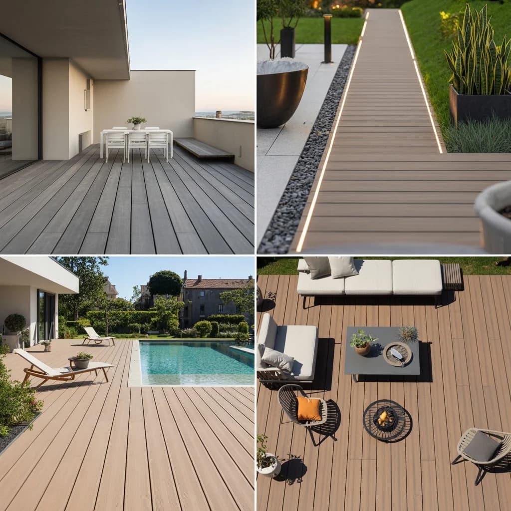 Composite decking boards in modern architecture