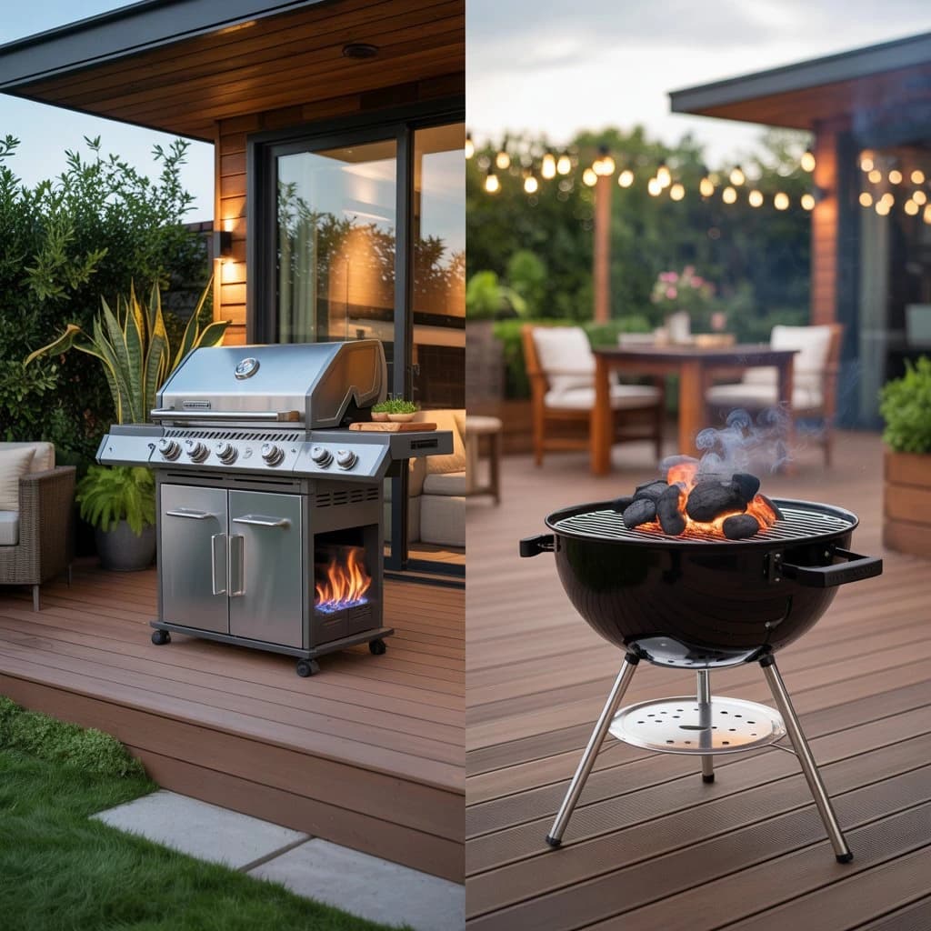 Gas barbecue and composite deck