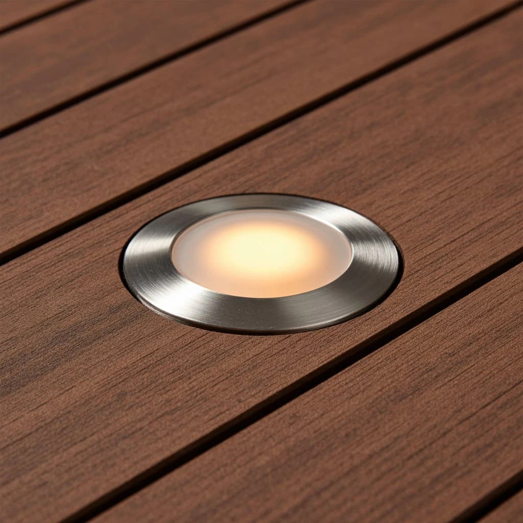 LED in a composite decking board