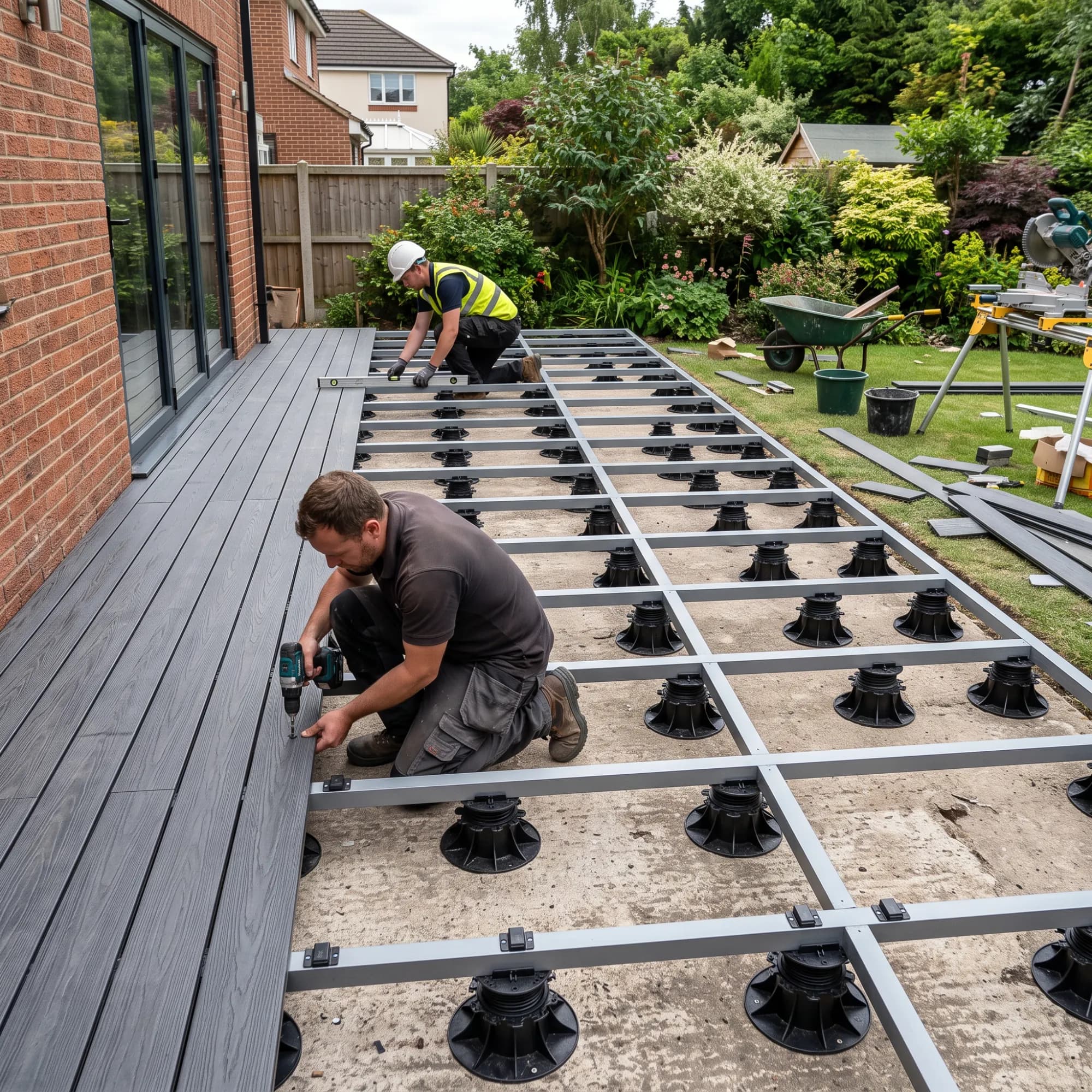 adjustable terrace supports - composite decking board