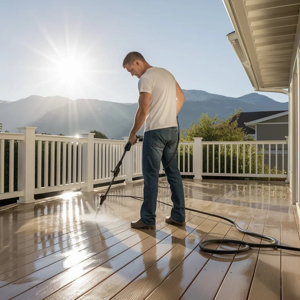 cleaning the terrace