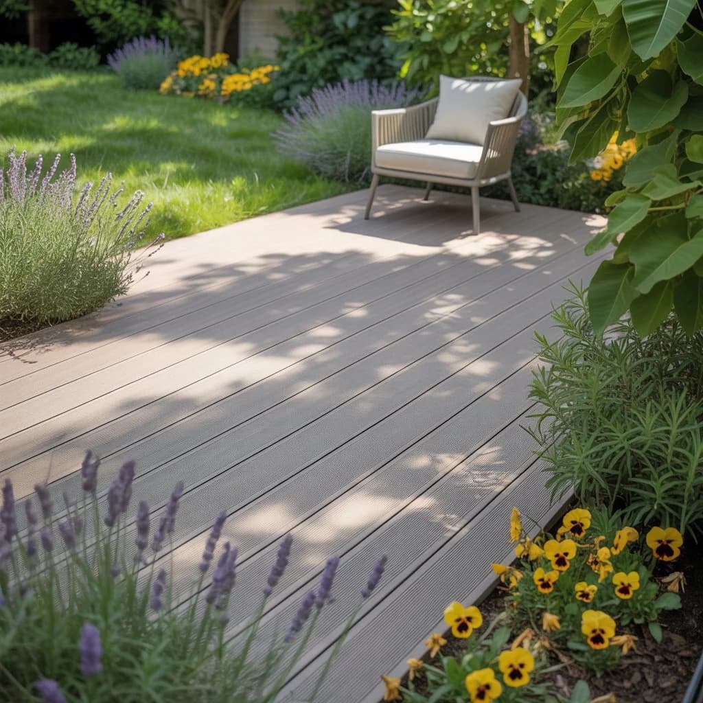 composite decking – green garden