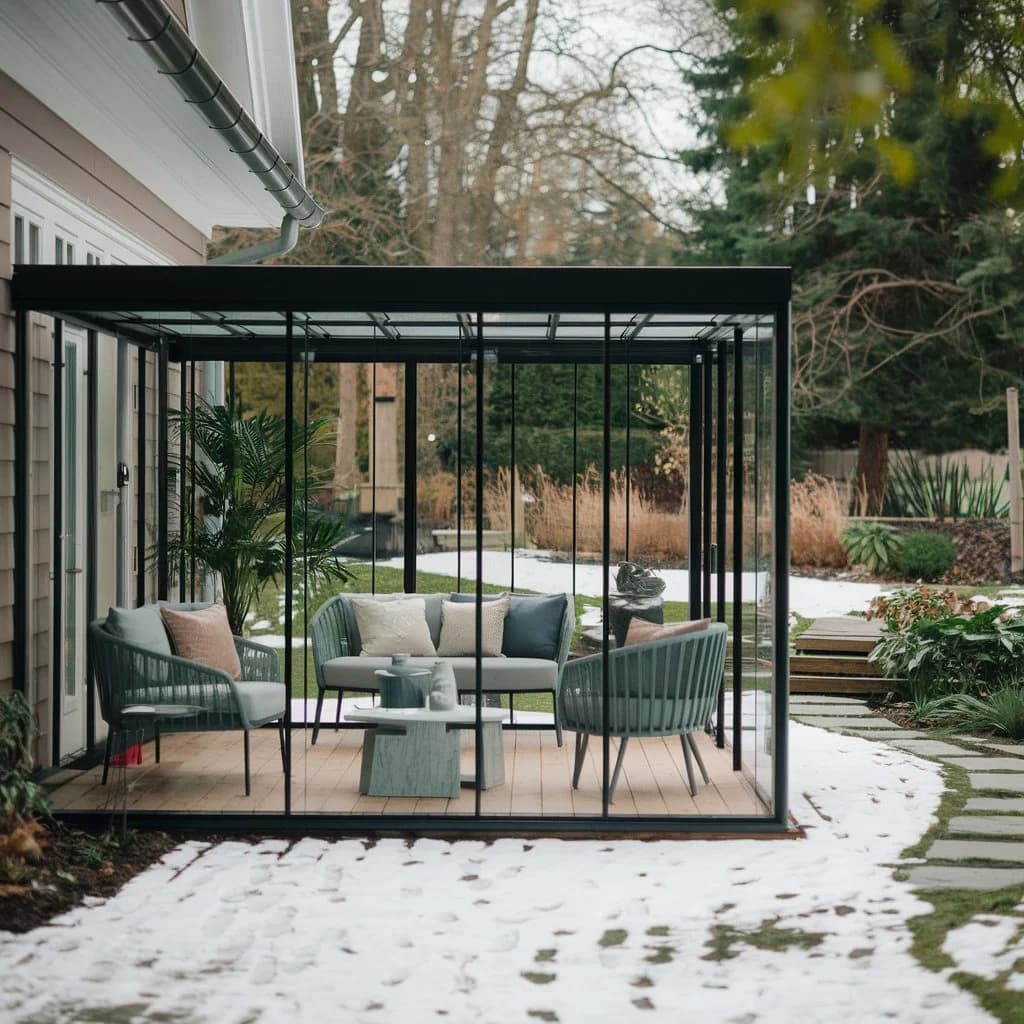 furniture in a winter garden