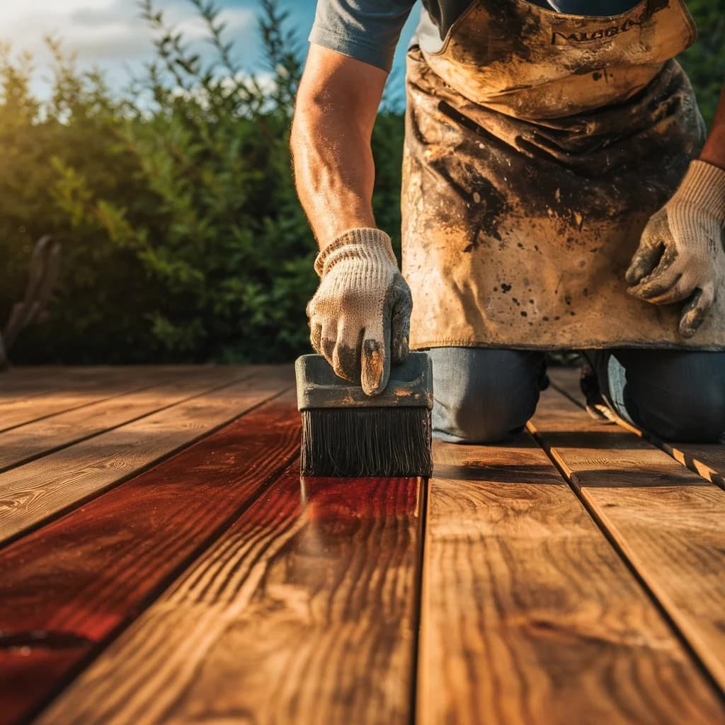 applying wood stain