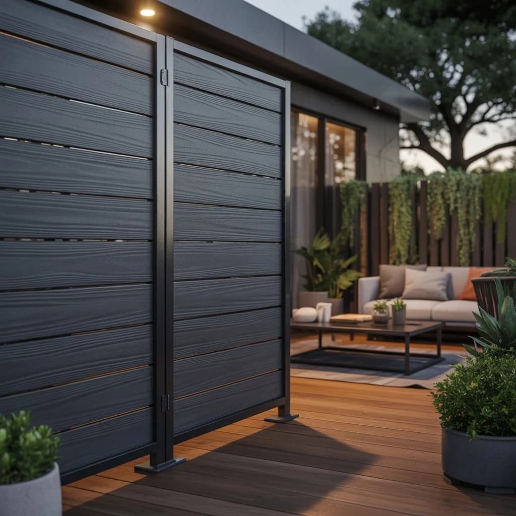 composite fencing panel used as a patio screen