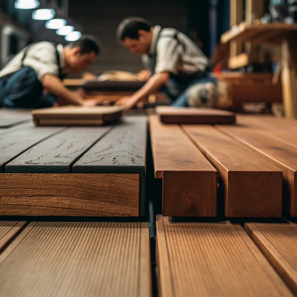 Composite decking board and wooden decking board