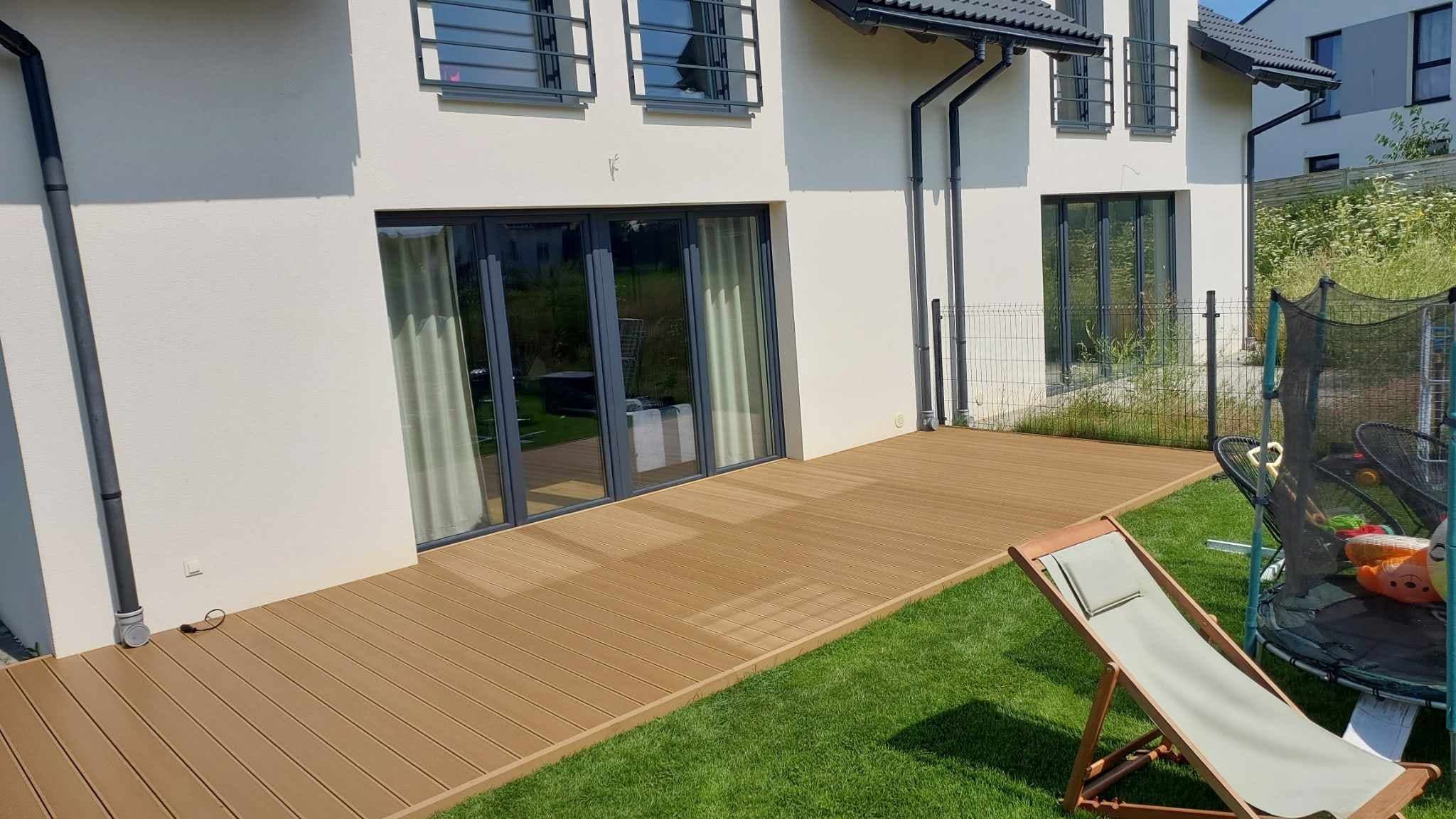 Composite decking board for a terrace - Łeba