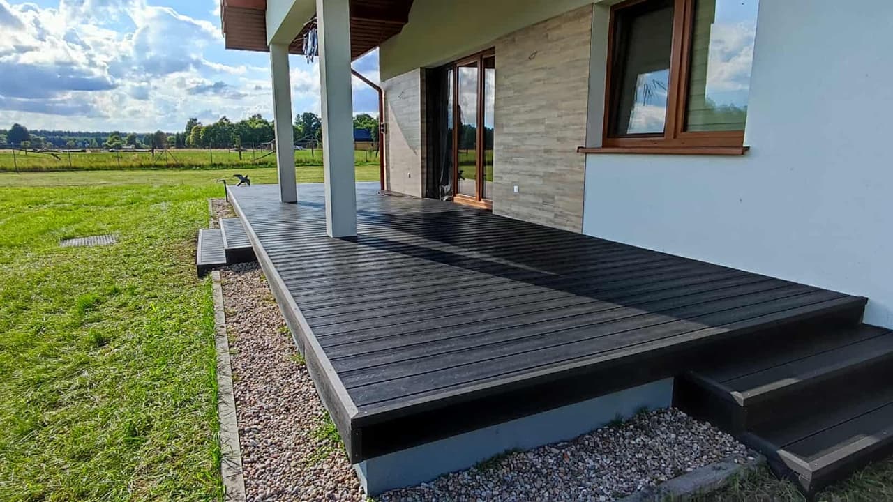 Terrace made from composite decking boards – Nidzica