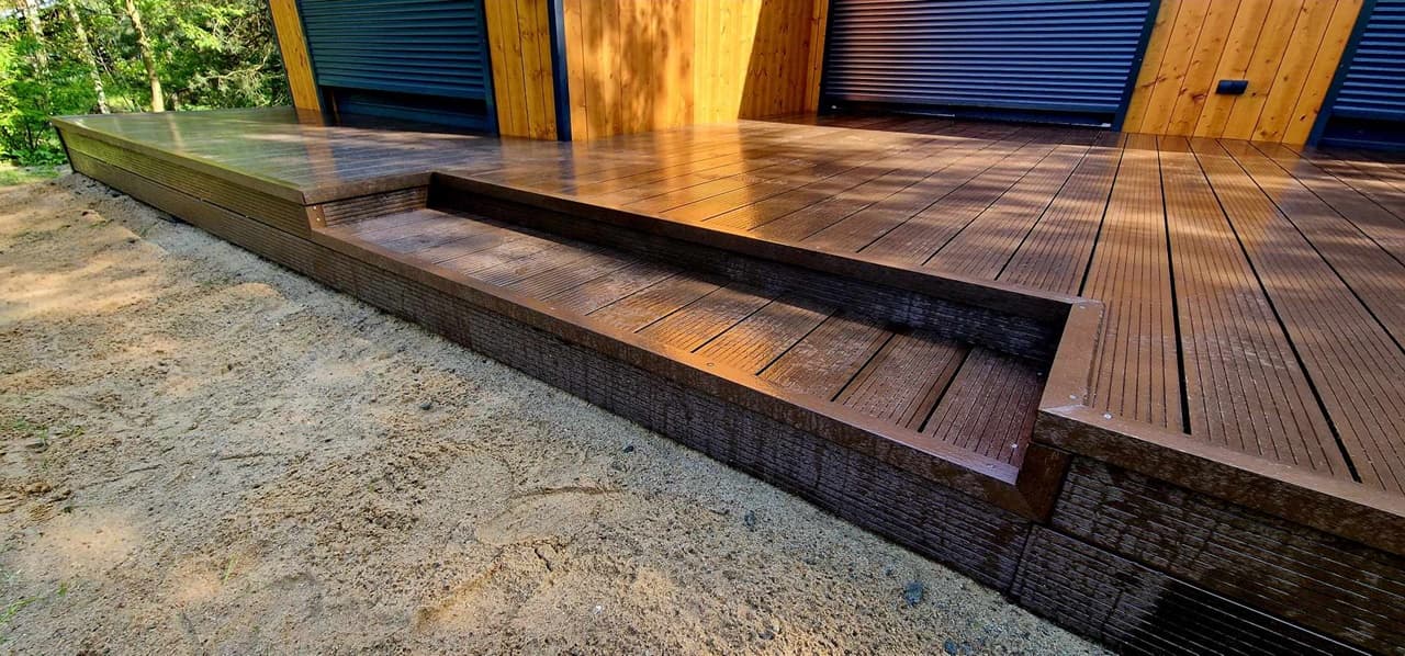 Composite decking board for a terrace - Chełmno