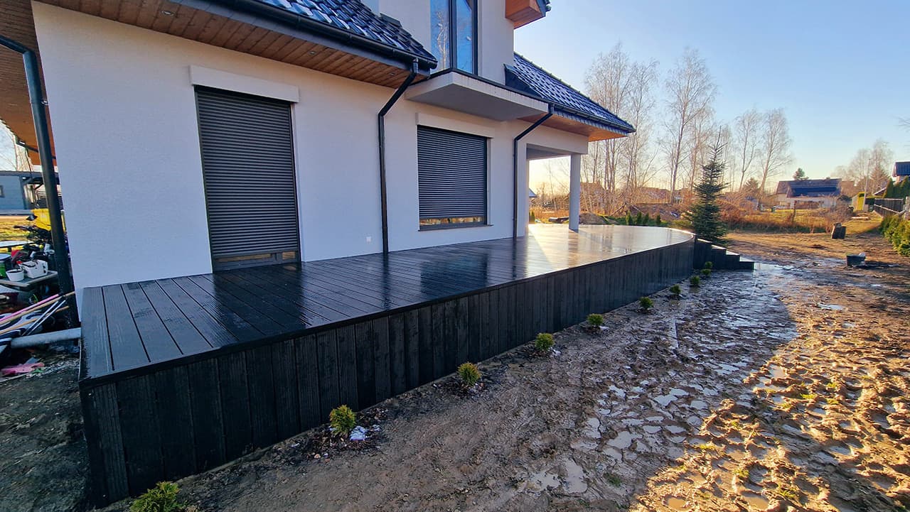 Composite decking board terrace in Sosnowiec