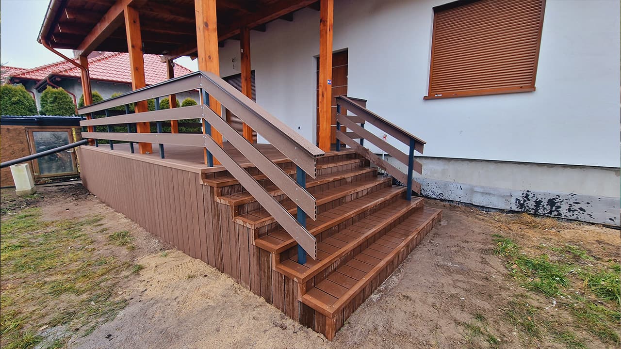 Composite decking board for a terrace - Poznań