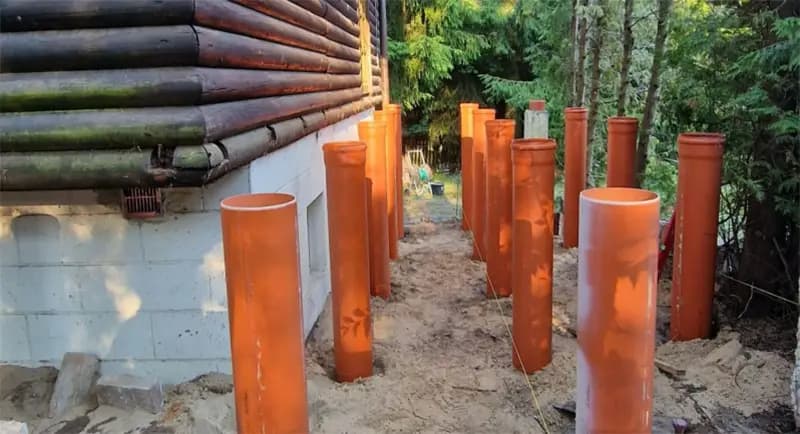 Decking substructure using concrete posts