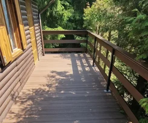 Decking substructure using concrete posts