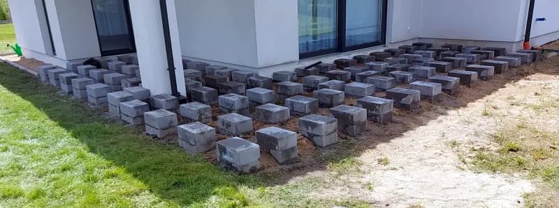 Poured concrete posts for the decking structure