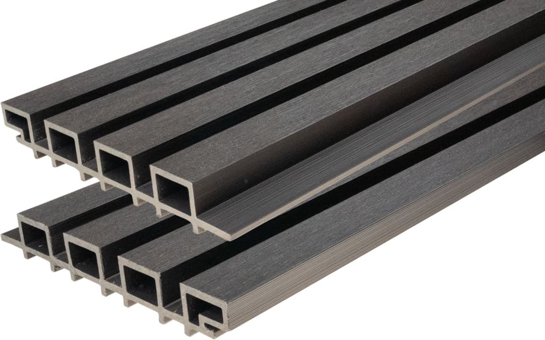 PREMIUM DARK SILVER Slatted Composite Cladding Board