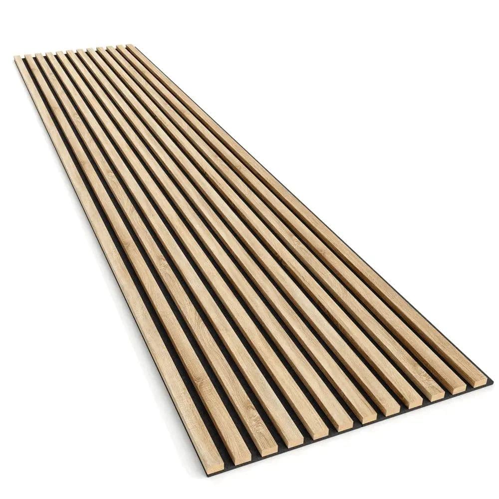Sonoma oak felt-backed wall slats 24x300 mm – decorative wall strips