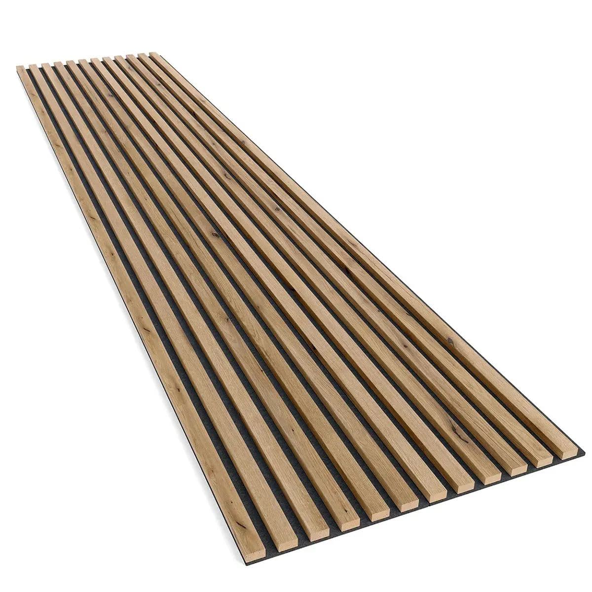Artisan oak felt-backed wall slats 24x300 mm – decorative wall strips
