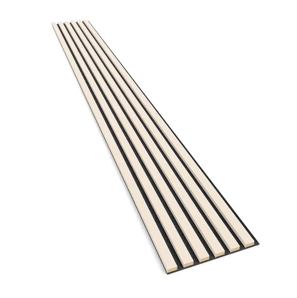 Beige felt-backed wall slats 24x300 mm – decorative wall strips