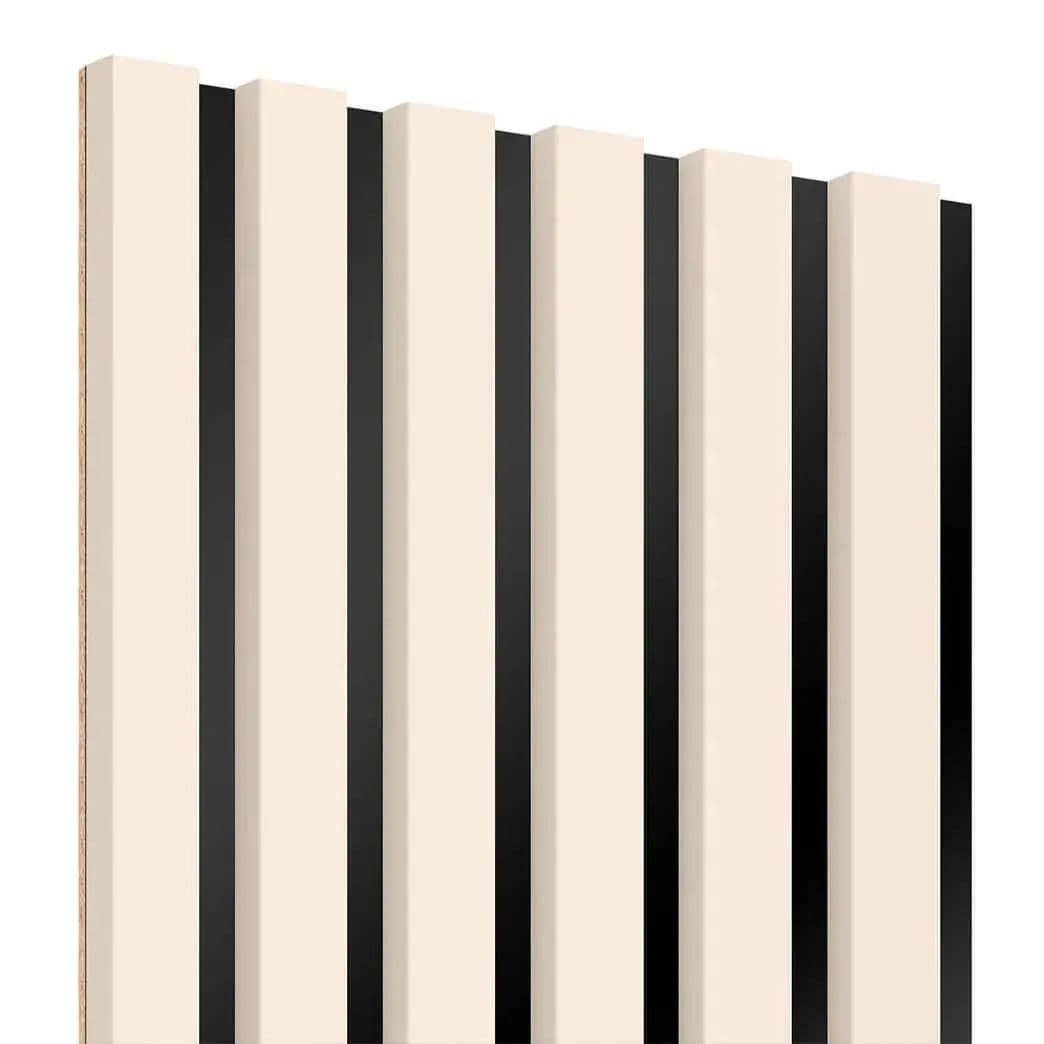 Beige wall slats on HDF board 20x300 mm – decorative wall strips