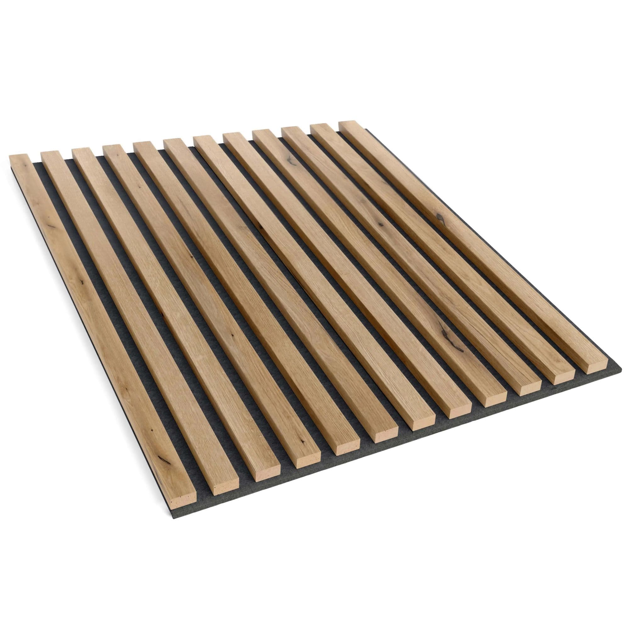 Artisan oak felt-backed wall slats 60x60 cm – decorative wall strips