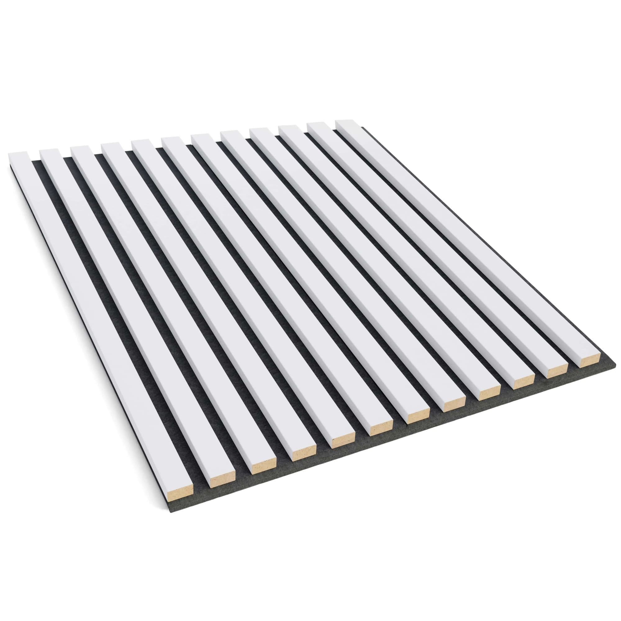 White felt-backed wall slats 60x60 cm – decorative wall strips