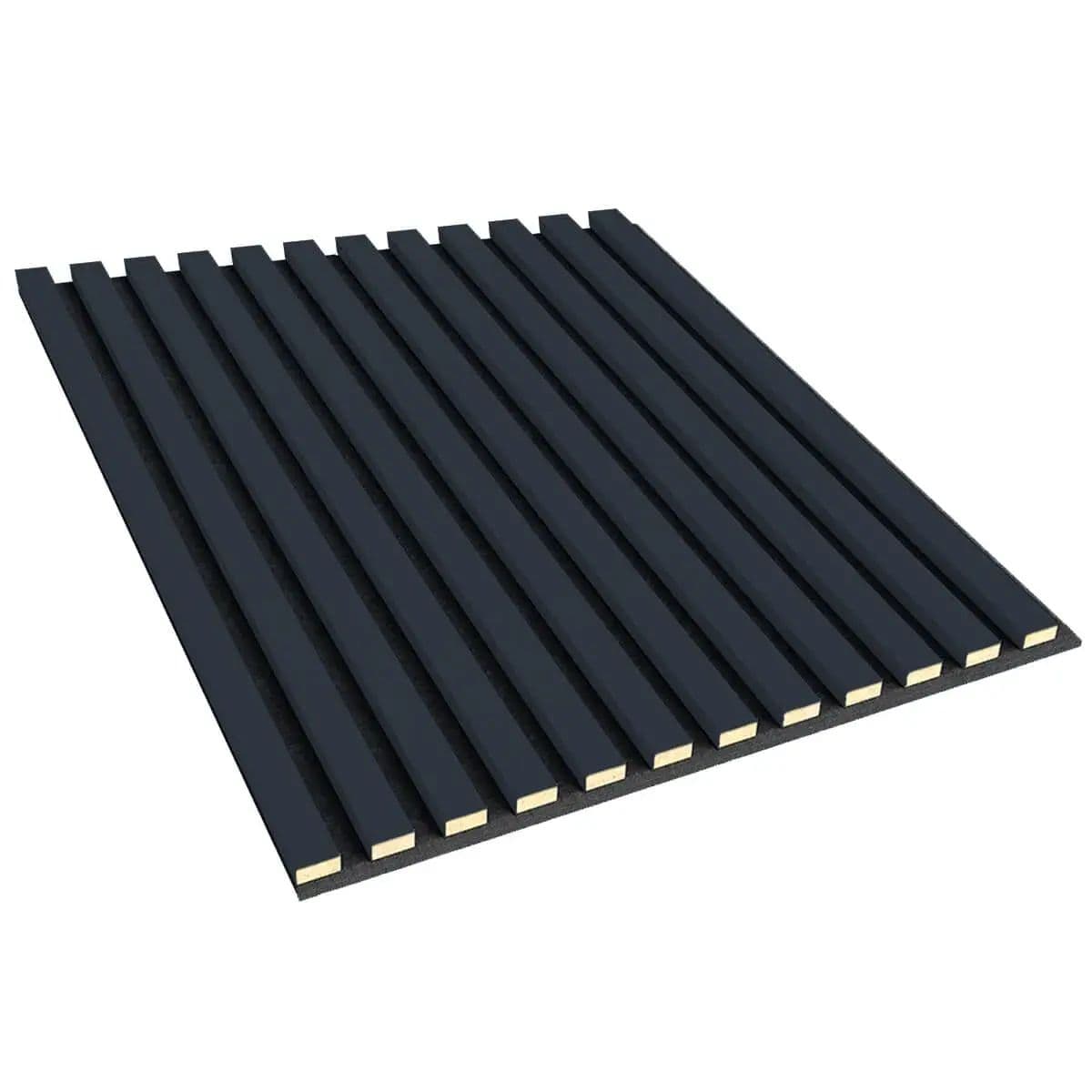 Anthracite felt-backed wall slats 60x60 cm – decorative wall strips