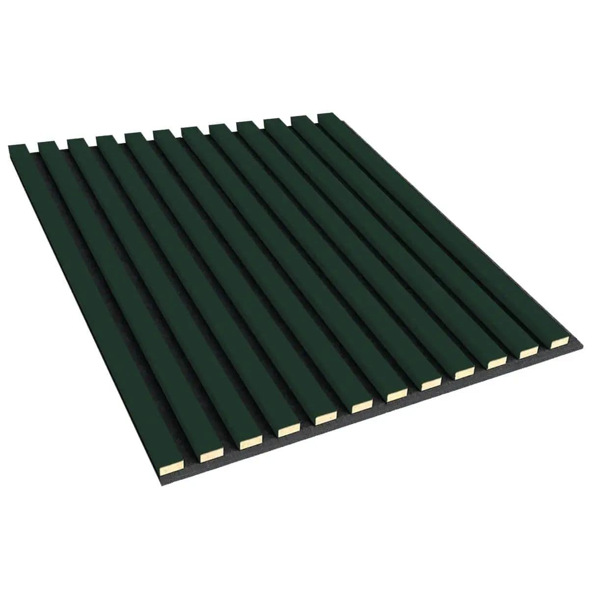 Bottle green felt-backed wall slats 60x60 cm – decorative wall strips