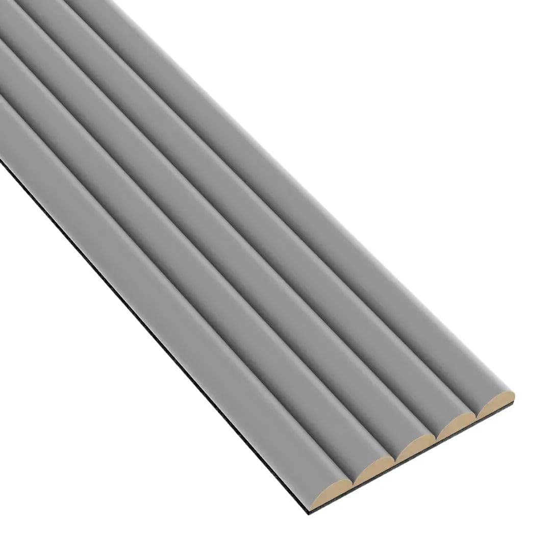 Grey fluted panel 16x145 half-round decorative wall strips