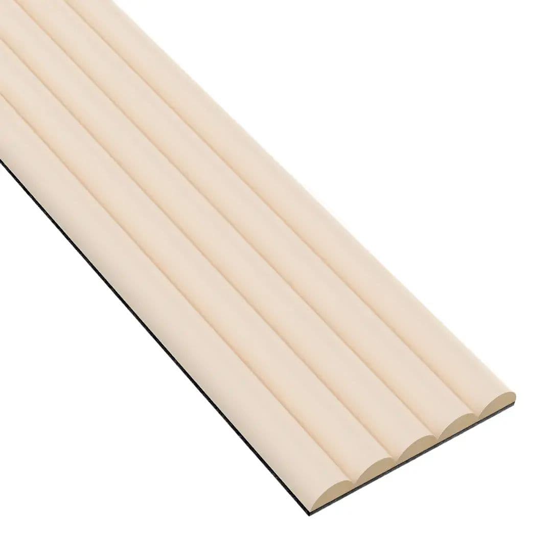 Beige fluted panel 16x145 decorative half-round wall strips