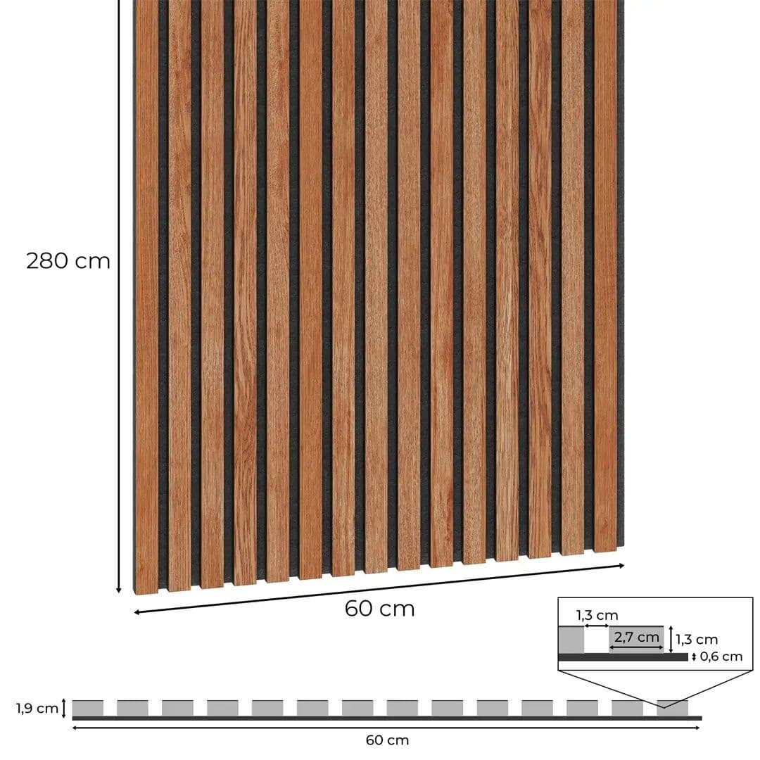 VENEERED acoustic panel sapele black felt 19 mm thick black felt