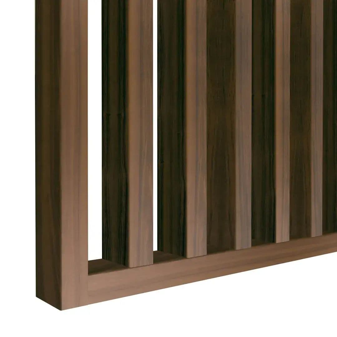 Walnut slat partition wall 30x60 mm, up to 2750 mm wide, assembly kit