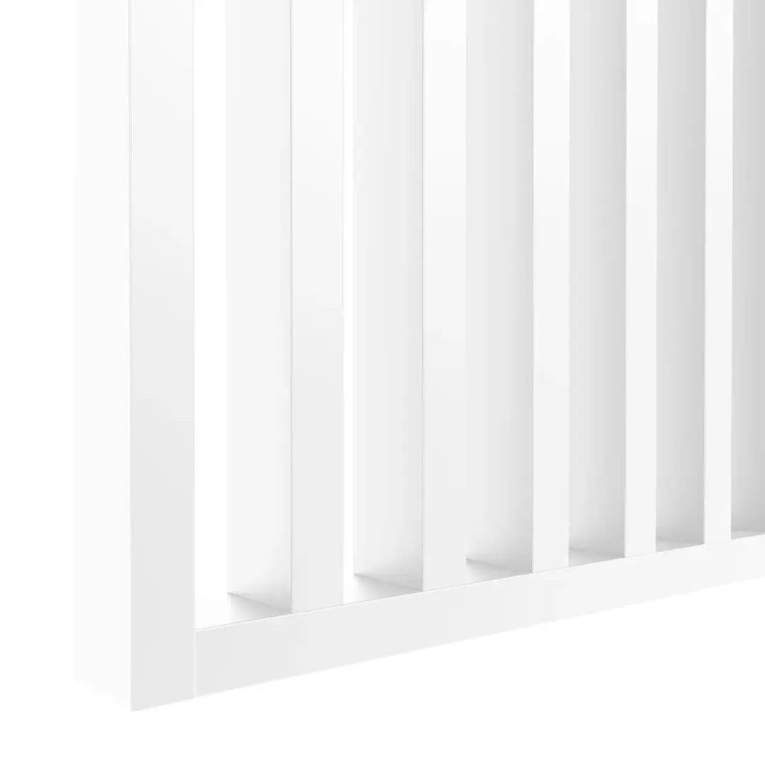 White 30x60 mm slatted partition wall, up to 2750 mm wide, assembly kit
