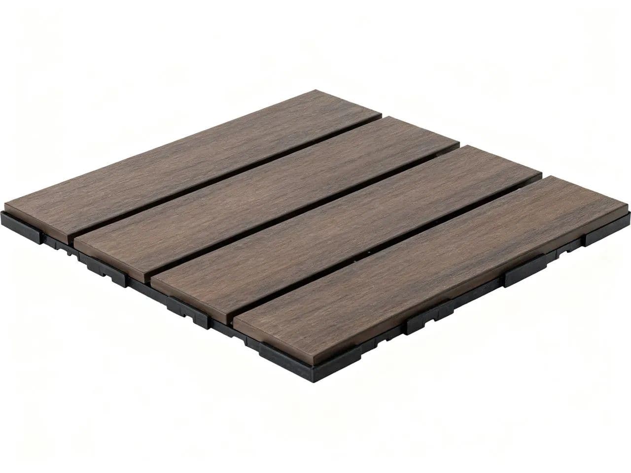 Premium Composite Decking Tile Dark Brown 30x30x2.2 cm