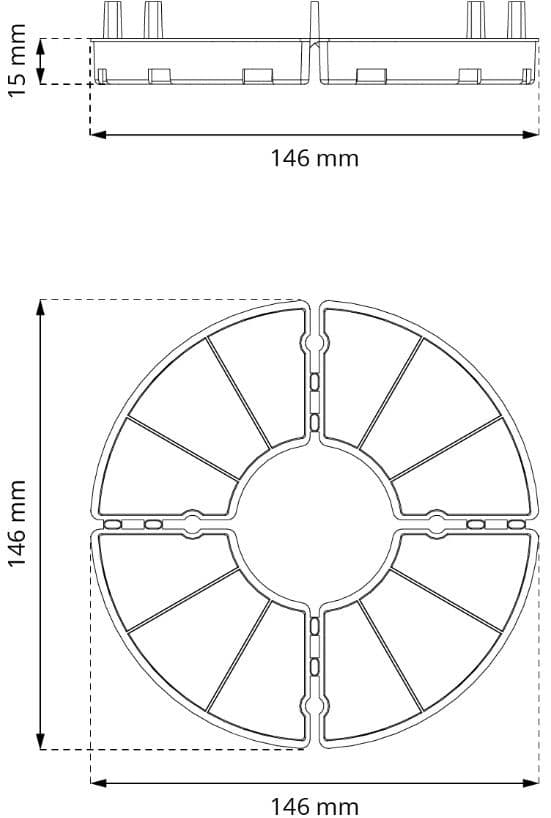 Slab support with built-in 3 mm spacer DDP015