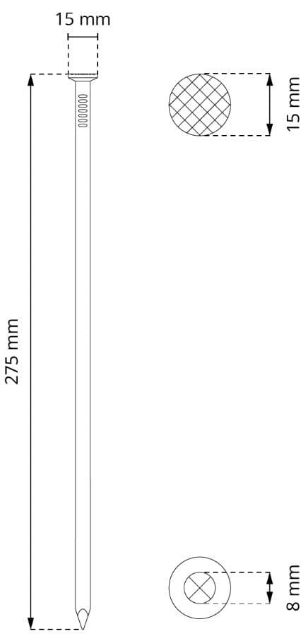 Steel nail for securing garden edging NAIL 108889