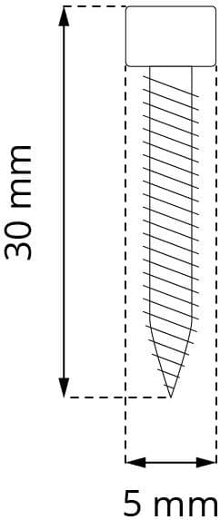 TORX screw for securing a fixing clip to a joist (wood, WPC, aluminium) UW5. 0X30 black zinc-plated - 1 pc T5X30G 10342