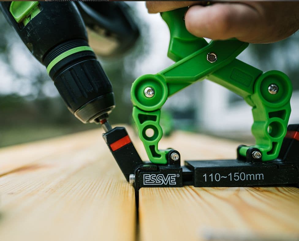 ESSVE HDS installation tool for concealed fixing in decking boards 110-150 mm.