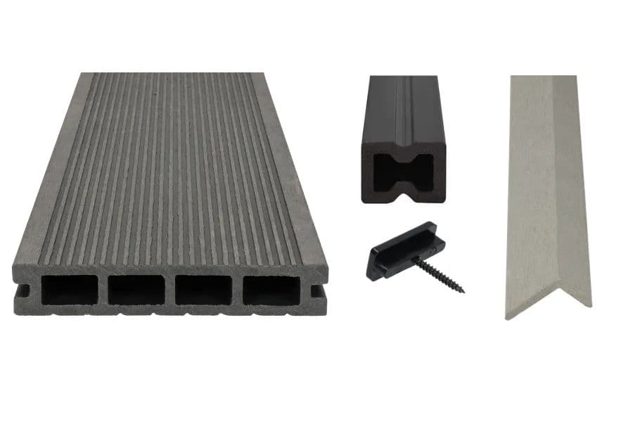 SELECT composite decking system for a 40 m² terrace - Light grey