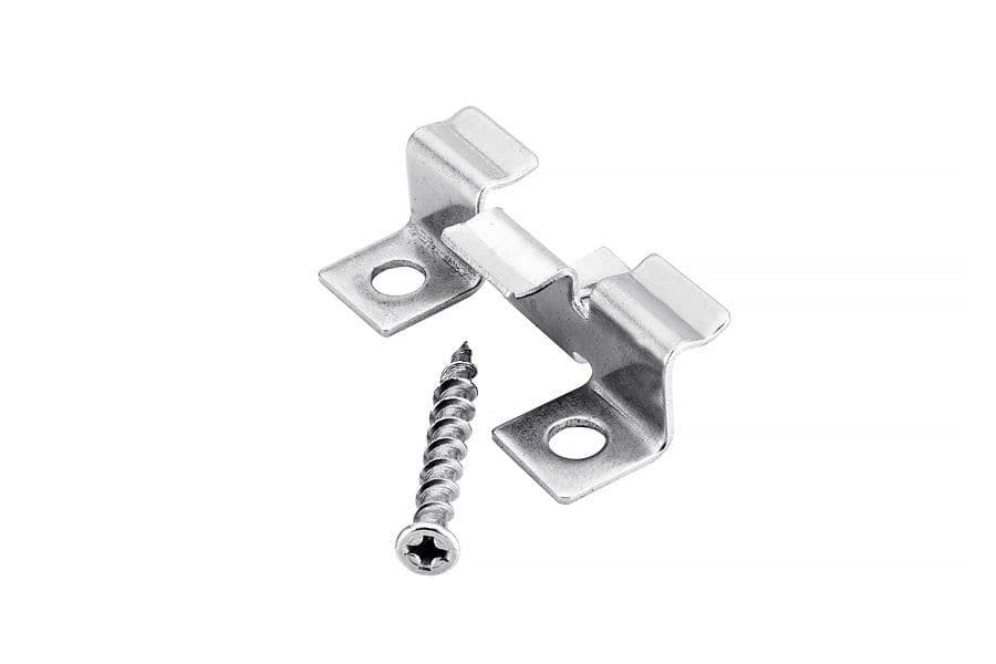 STAINLESS STEEL fixing clip + screw (100 pcs)