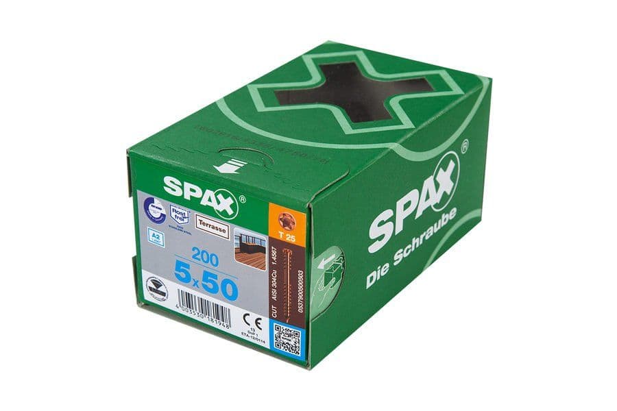 SPAX A2 stainless steel decking screw, antique gold, 5x50