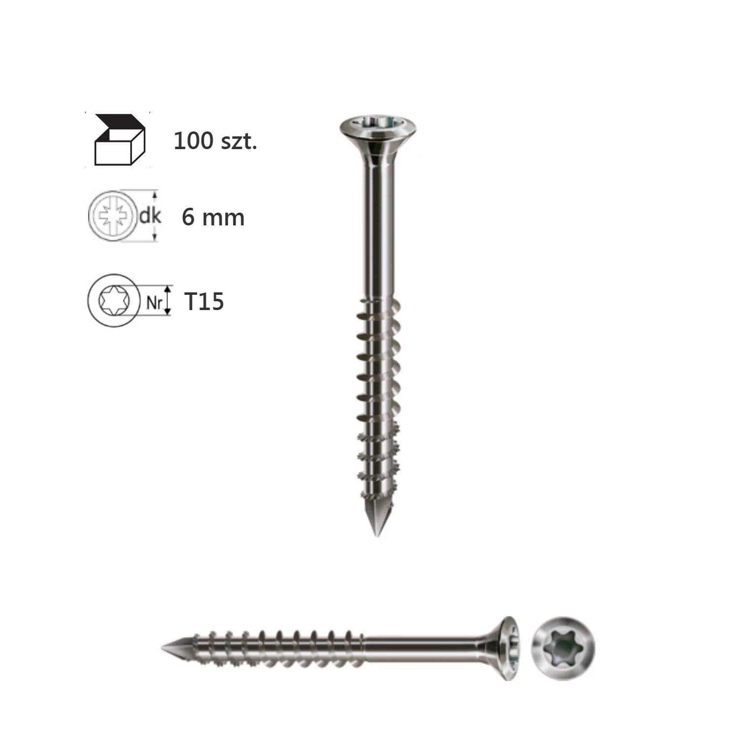 SPAX silver A2 stainless steel cladding screw 4x40