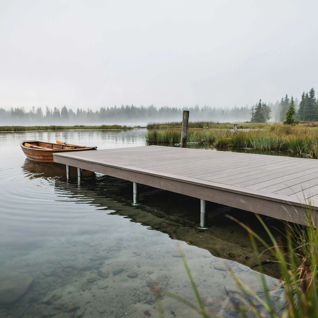 composite decking by the water