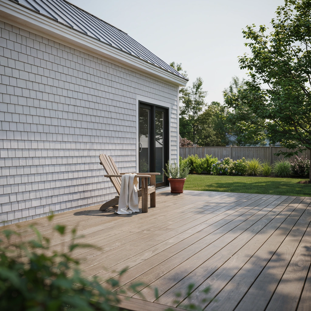 composite decking board in natural light - colour stabilisation