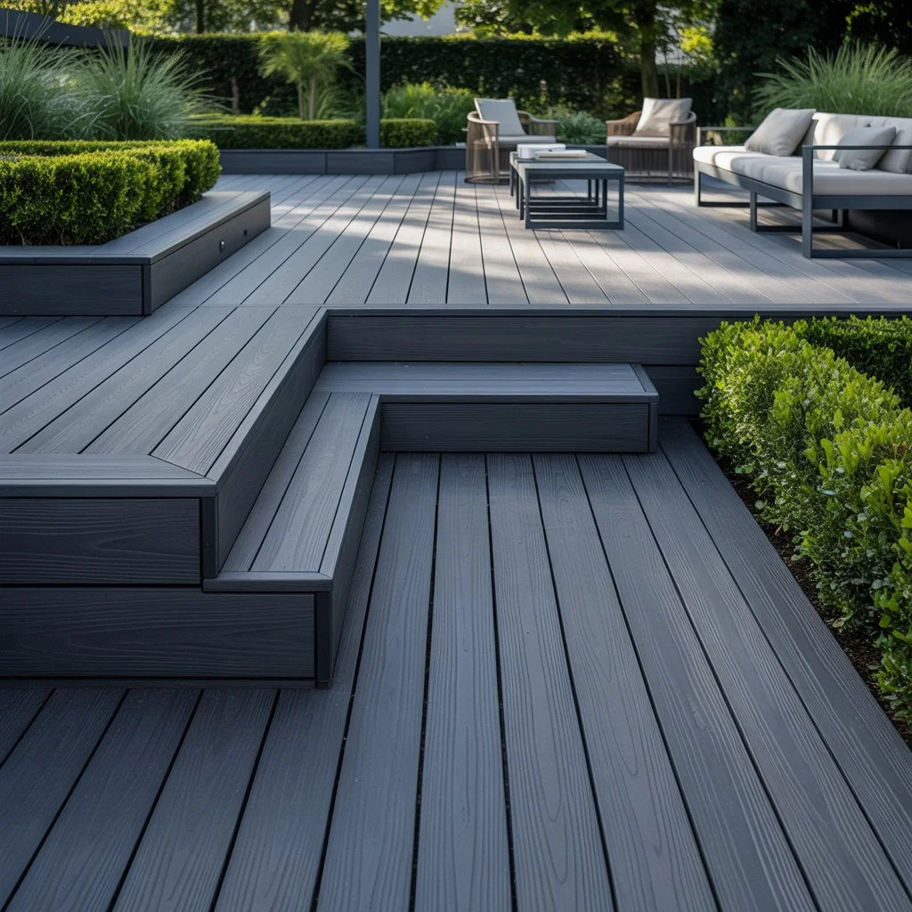 Composite decking boards in modern architecture