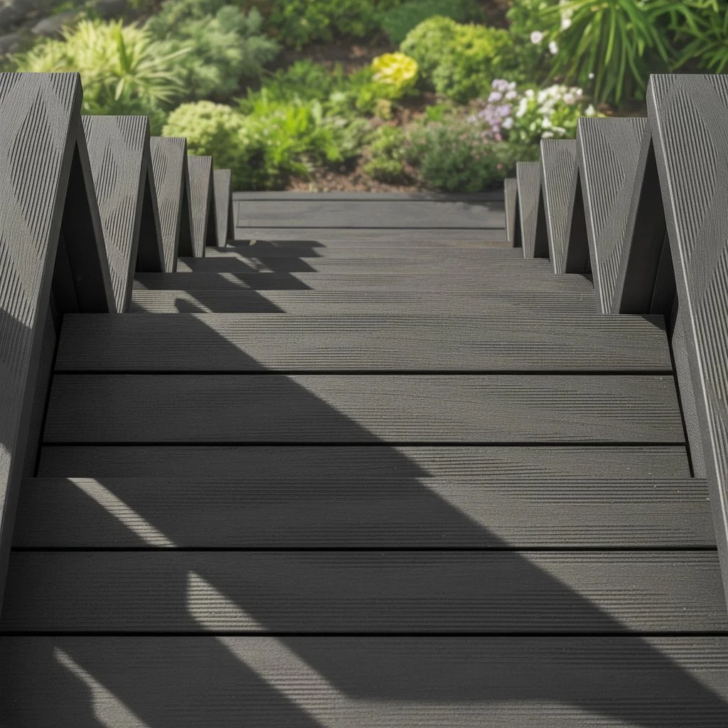 Solid or hollow decking boards for stairs