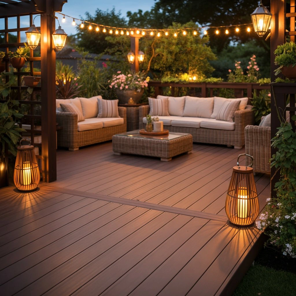 Composite decking boards on an allotment 