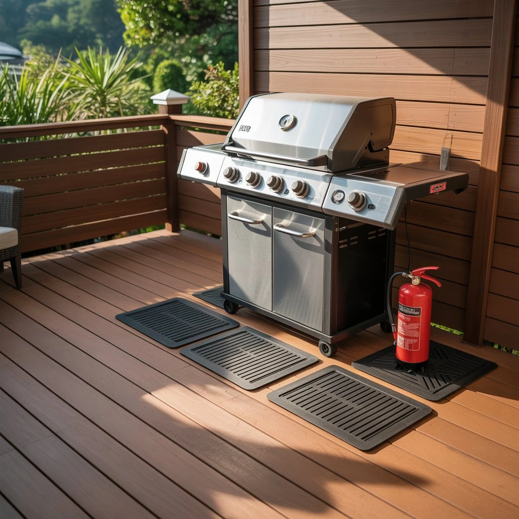 Gas barbecue and composite deck