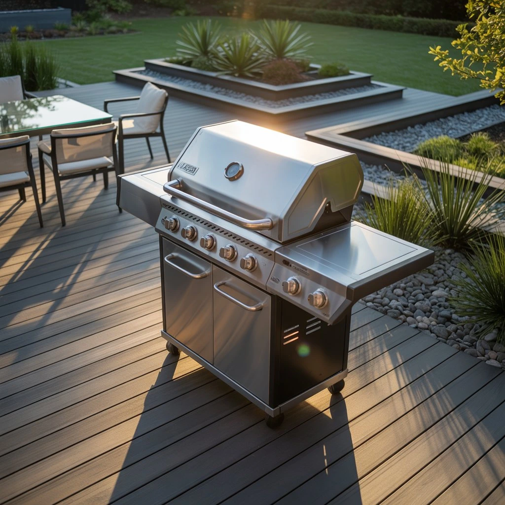 Gas barbecue and composite decking