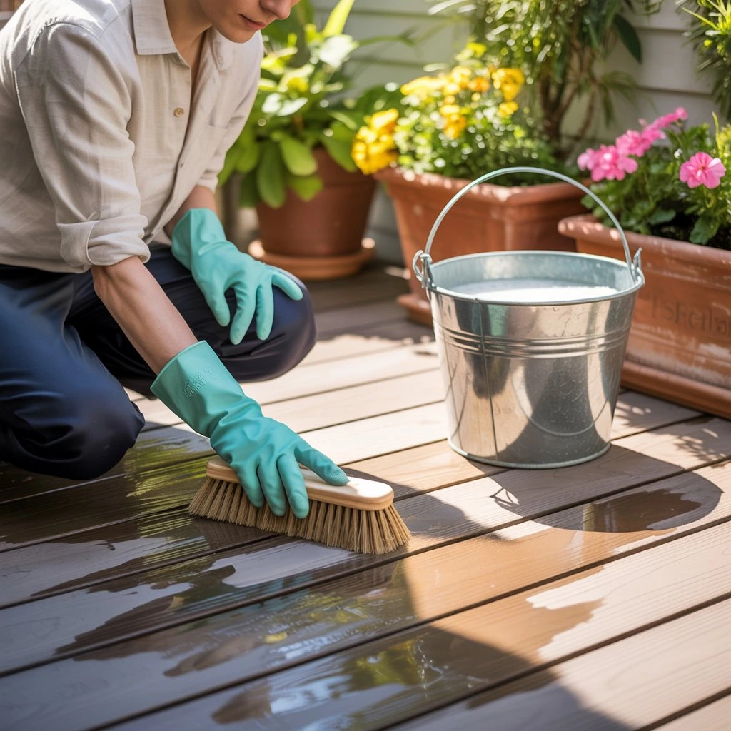 How to clean a composite decking board